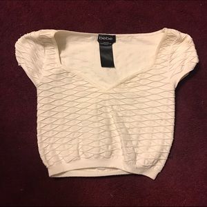 Bebe white crop top