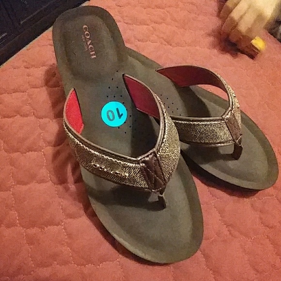New brown Coach sandals
