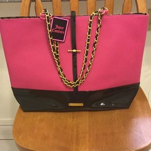 NWT juicy couture pink /black tote bag tote
