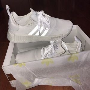 White Adidas NMD reflective