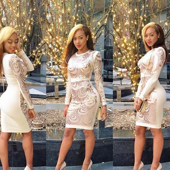 Rose gold sequin dress