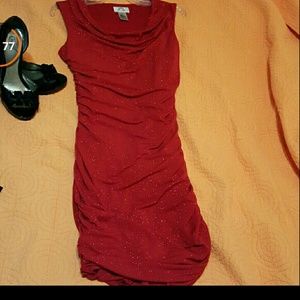 Sparkly Red Dress, form fitting