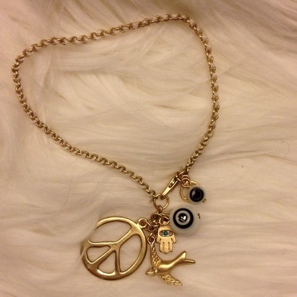 Evil eye gold tone bracelet