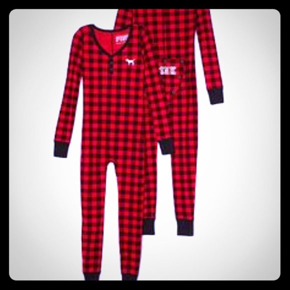 Victoria secret pink plaid onesie