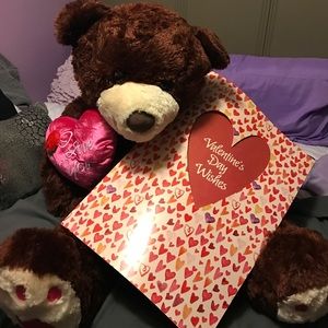 Huge teddy bear and Valentine's Day card