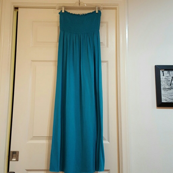 Full length strapless dress