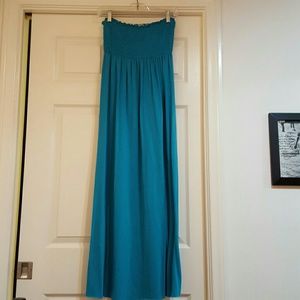 Full length strapless dress