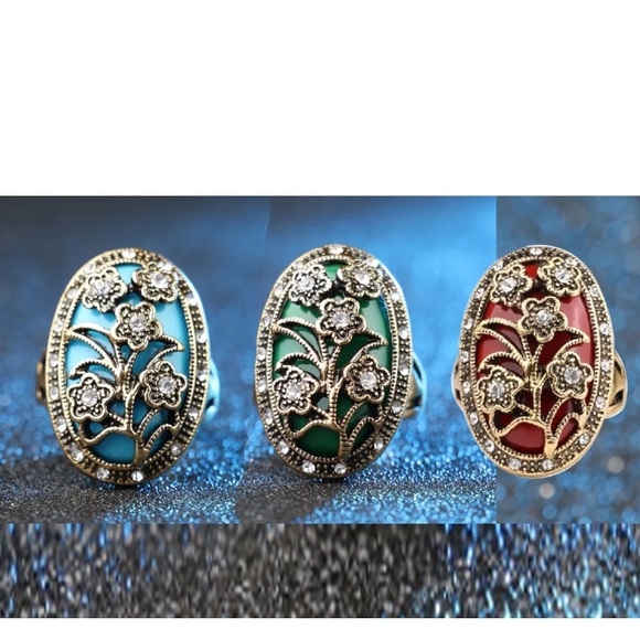 Charm Fashion Ring Flower Design Ring Size 7 8 9