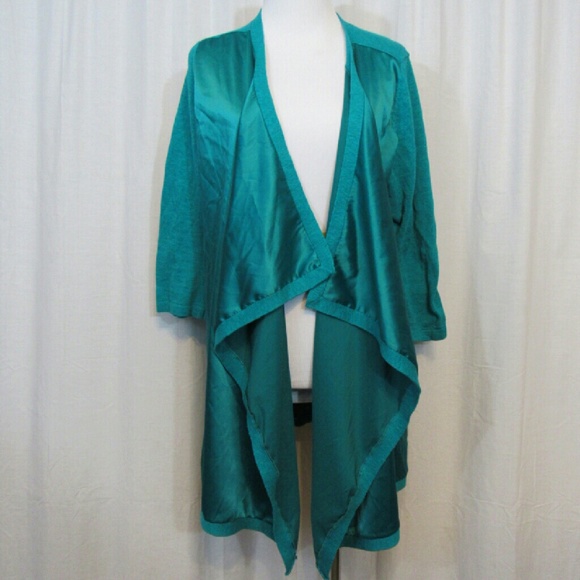 Peter Nygard Tops - Peter Nygard Green Open Front Cardigan L