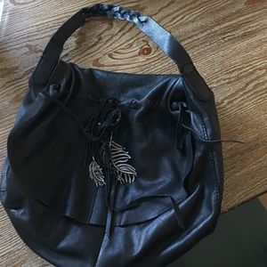 Lucky Brand Black Leather Hobo