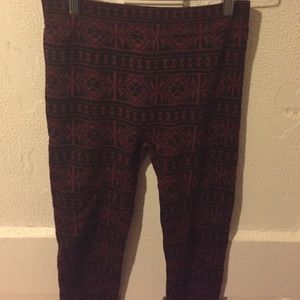 SOLD- Burgundy and Black Warm Fleece Lined Boho