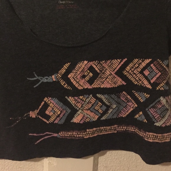 SOLD- American Eagle Boho Gray Crop Top Small - Picture 2 of 4