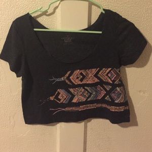 SOLD- American Eagle Boho Gray Crop Top Small