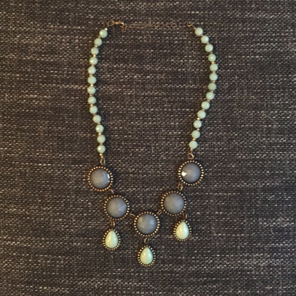 Blue and green beaded necklace