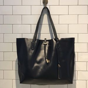 Vince Camuto Black Leila Leather Tote Purse