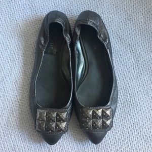 Studded pointy toe flat