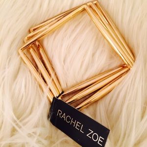 Rachel Zoe Metallic Set of Gold-Tone Quill Bangles