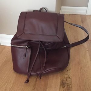 Burgundy leather backpack