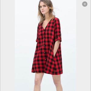Zara Trafaluc Buffalo Plaid Tunic
