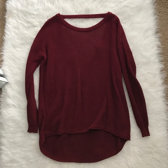 Adorable red sweater open back