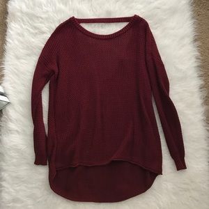 Adorable red sweater open back