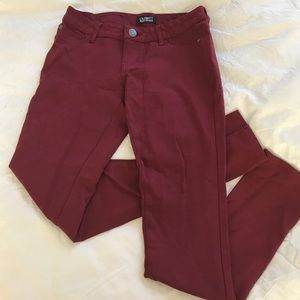 Burgundy Celebrity Pink brand skinny jeans