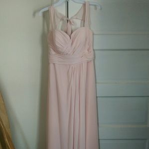 Bill Levkoff pink gown bridesmaid