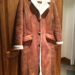 Italian shearling jacket, length below knee.