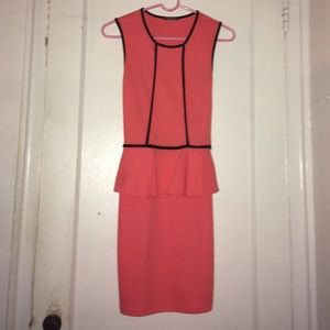 Size XS Soprano Orange and Black Peplum Dress