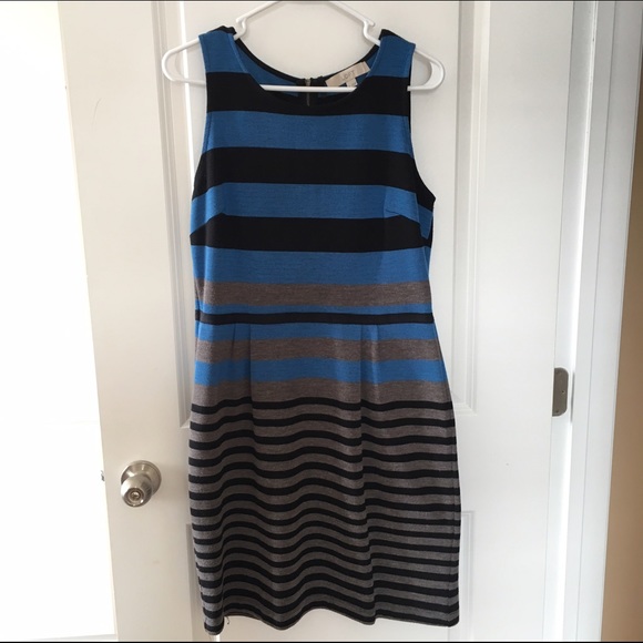 Loft- Striped Sleeveless Dress