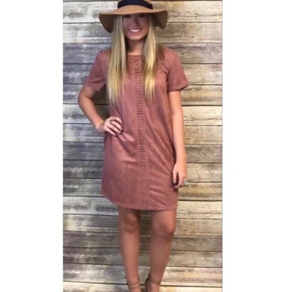 Blush Suede Dress - Picture 4 of 4