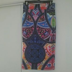 Multi colored midi skirt