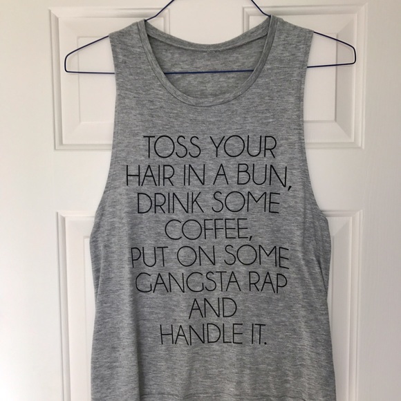 Gray with Black Muscle Tee Tank T-shirt