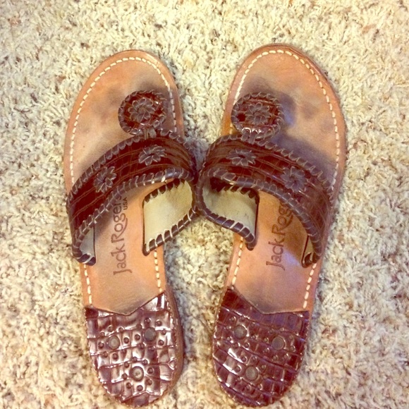 Brown Alligator Skinned Jack Rogers