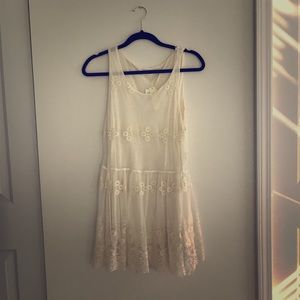 Adorable ivory lace mini dress