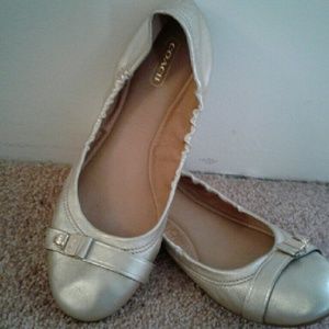 Coach gold ballet slippers