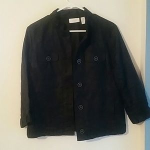 Chico's Size 1 blazer black Women Jacket, buttons