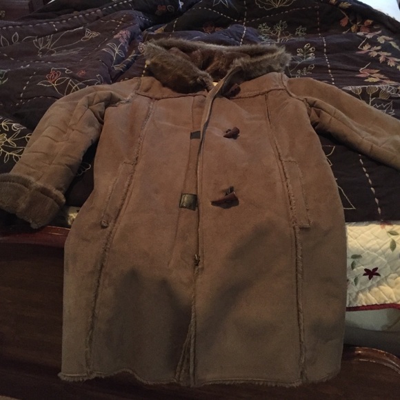 Beautiful faux suede and fur coat