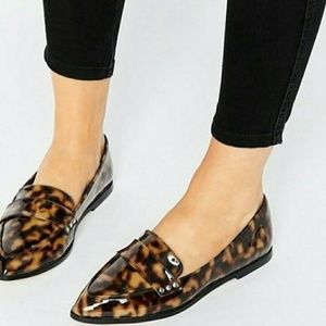Tortoise flats by ASOS US 11 wide fit