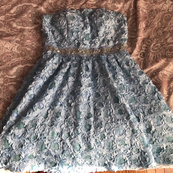 Beautiful baby blue flower petal dress
