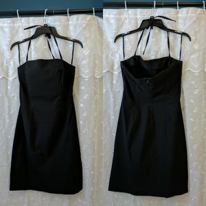 Tie halter black dress.