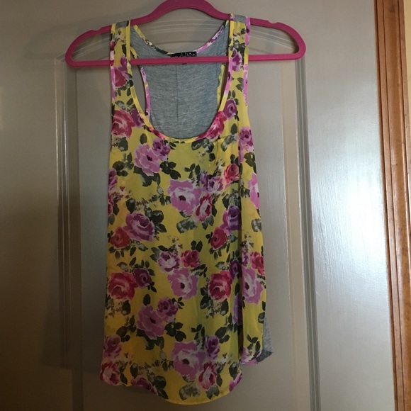 Yellow floral tank