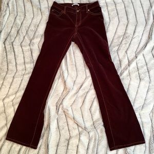 Sale! Burgundy velvet bootcut CAbi jeans