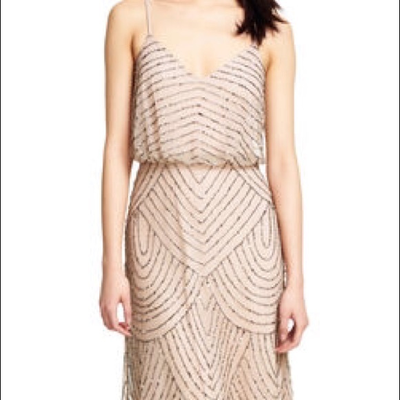 Adrianna Papell Art Deco Beaded Gown