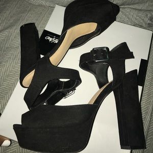 Black Mossimo platform heels.