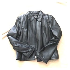 Black leather jacket