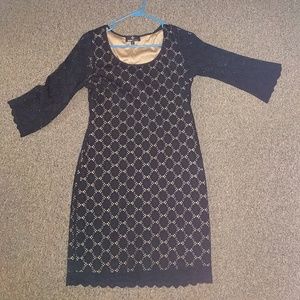 Black dress with slip detail