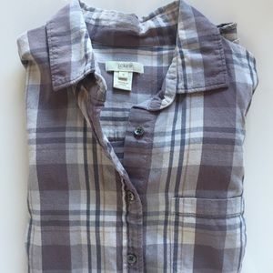 J. Crew pale purple flannel button down, size 0