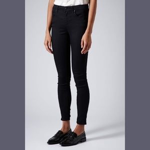 Topshop Moto Skinny Leigh Black Jean 28 waist
