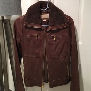 Brown leather jacket